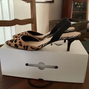 Animal print kitten heels